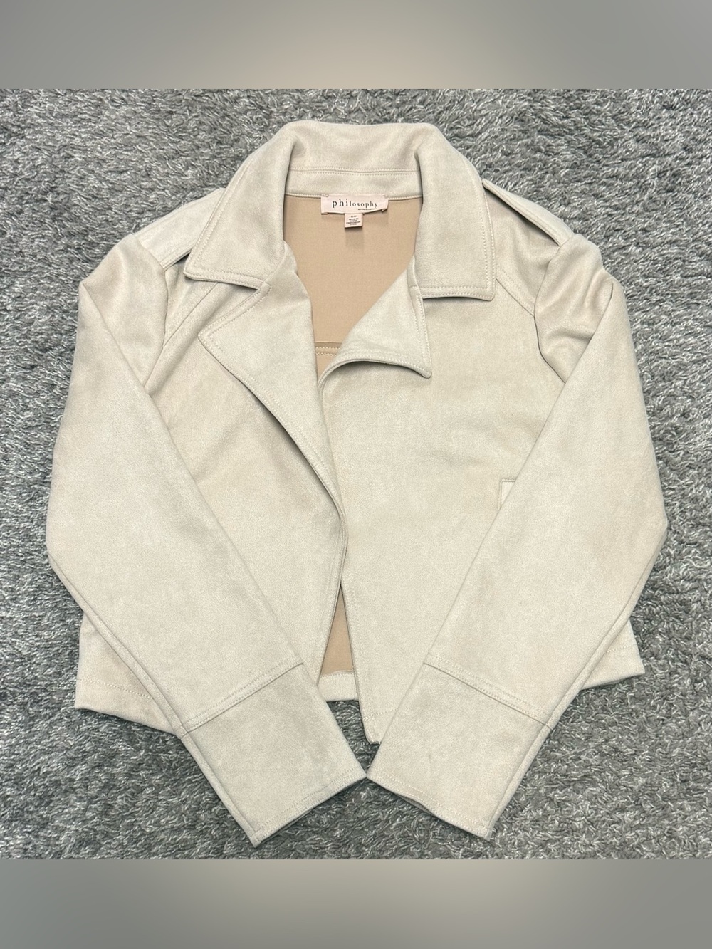 EUC Philosophy Republic Clothing Faux Suede / Faux Leather Moto Jacket, Size S